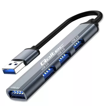 USB-hub QOLTEC 53793 — USB 3.0 ingang, 3× USB 2.0 aansluitingen