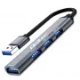 USB-hub QOLTEC 53793 — USB 3.0 ingang, 3× USB 2.0 aansluitingen