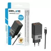 Beline netadapter 2x USB-C 1x USB 65W kabel USB-C zwart/zwart PD 3.0