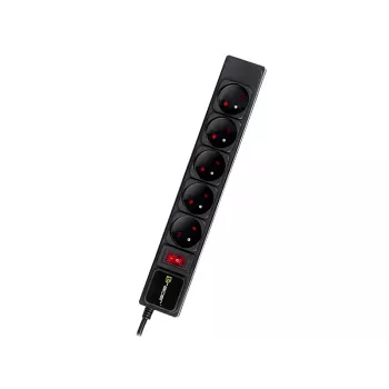 Overspanningsbeveiliging TRACER PowerGear Tracer 47138 5 m zwart stekkerdoos met 5 m kabel