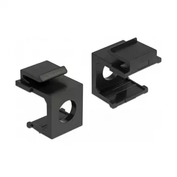 DeLOCK 86403 Keystone-afdekking, zwart, 8 mm doorvoer, 4 stuks