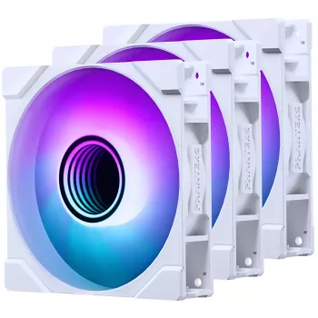 PHANTEKS 120mm behuizingsventilator M25G2-120 D-RGB wit – 120mm RGB-koelventilator voor pc-behuizing