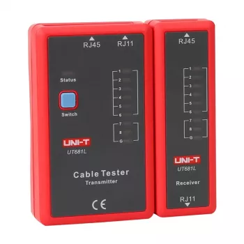 Netwerkkabeltester Unit UT681L voor RJ45- en RJ11-stekkers, doorgangs- en bedradingscontrole