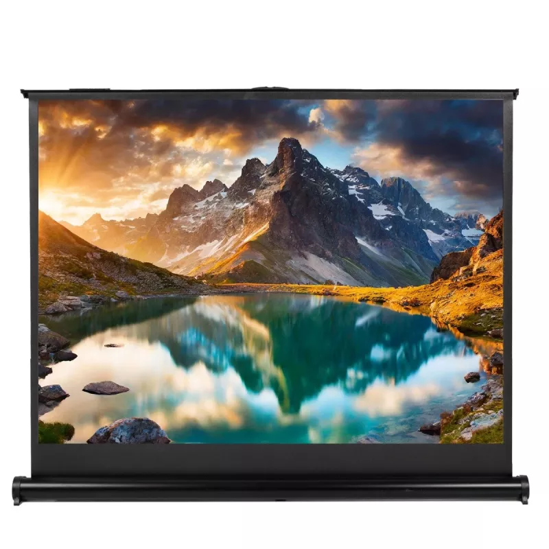 Projectiescherm MACLEAN MC-961 45 inch (4:3) vrijstaand, wit metaal, zichtbaar oppervlak 96×77 cm