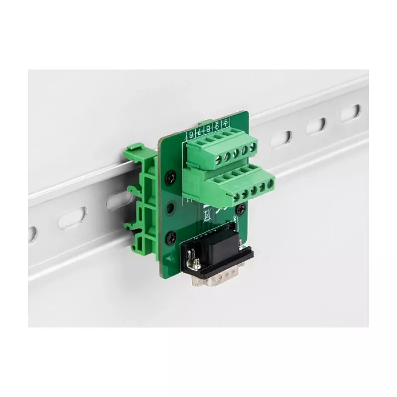 DeLOCK D-Sub 9-polig bus naar klemmenstrook voor DIN-rail 51 mm 58 mm 30 mm