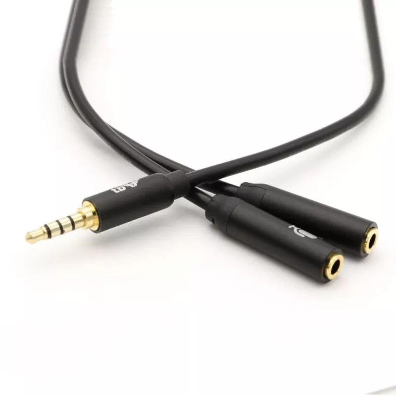 Adapter TB 3,5mm mini-jack splitter 1x 3,5mm stekker naar 2x 3,5mm bus, model AKTBXAJ0P2J030B