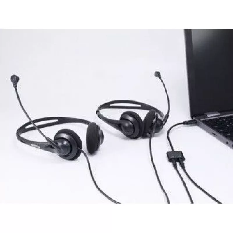 Equip USB-C naar dual 3,5 mm audio-DAC-adapter, USB C, stekker, 2 x 3,5 mm, bus, 0,15 m, zwart