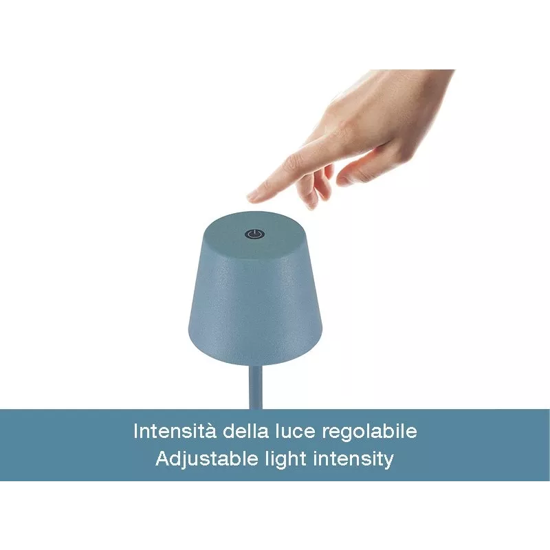 Beper P207ILI200 oplaadbare led-tafellamp, aanraakschakelaar, dimbaar, leisteenblauw