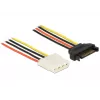 Interne stroomkabel DeLOCK 60136 0,2 m SATA 15-polig naar Molex 4-polig