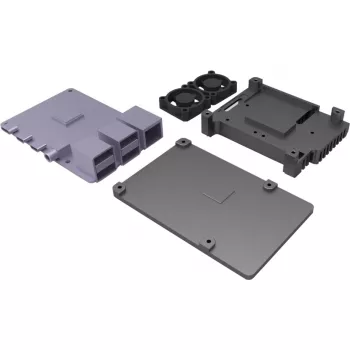 JOY-IT RPI CASE ALU07F - Behuizing voor Raspberry Pi 4, aluminium, ventilator, zwart (RB-ALUCASEP4+07FAN)