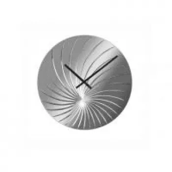 NeXtime klok 8134 Swirled, Ø43 cm, wandklok, zilver glanzend