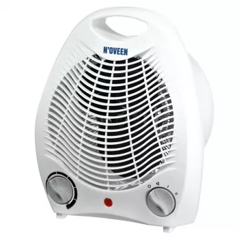 Elektrische heteluchtkachel NOVEEN FH03 — 2000 W, 2 standen, instelbare thermostaat, wit