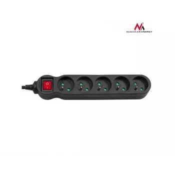 Power extension MACLEAN MCE183 — 1,4 m kabel, 5 Type F AC outlets, indoor, 2300 W
