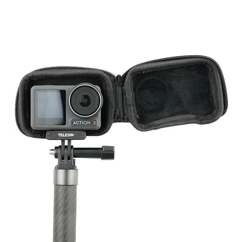Telesin draagtas voor DJI Action 3/4/5 Pro camera — compact ontwerp, duurzaam materiaal