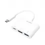 LogiLink 0,14 m 2xUSB-C HDMI USB-A wit