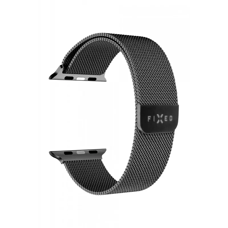 Mesh-band vervanging voor Apple Watch van FIXED — compatibel met 42/44/45/46/49 mm (zwart)