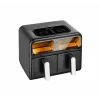 Amica AFM 7020 dubbele heteluchtfriteuse, 8 L, 2400 W, zwart