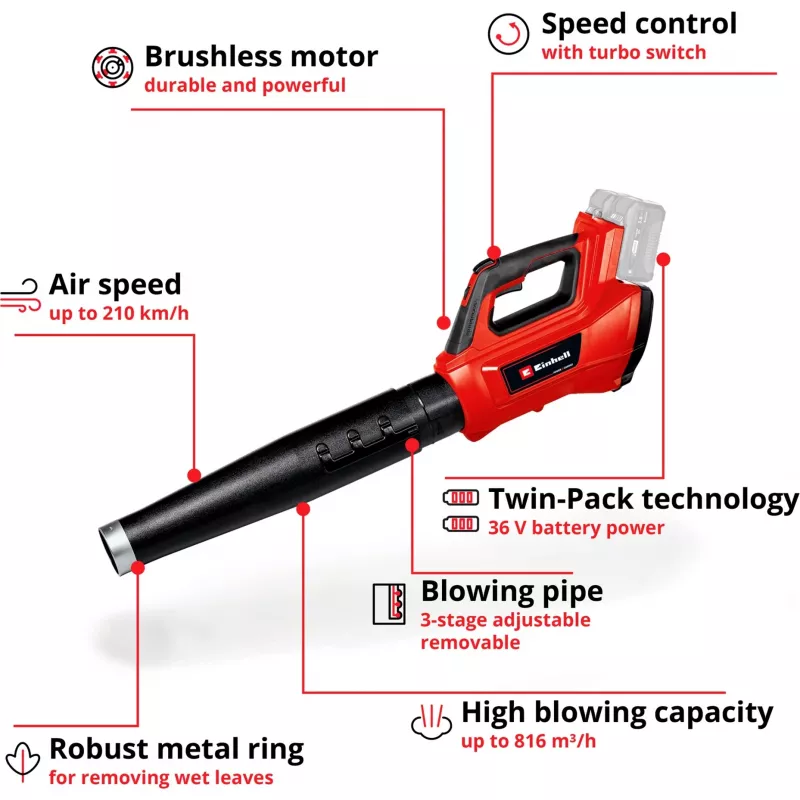 Handbladblazer Einhell GE-LB 36/210 Li E-Solo