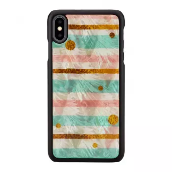 Beschermhoes voor smartphone iKins voor iPhone XS Max — Pop Mint zwart, harde schaal met verhoogde randen