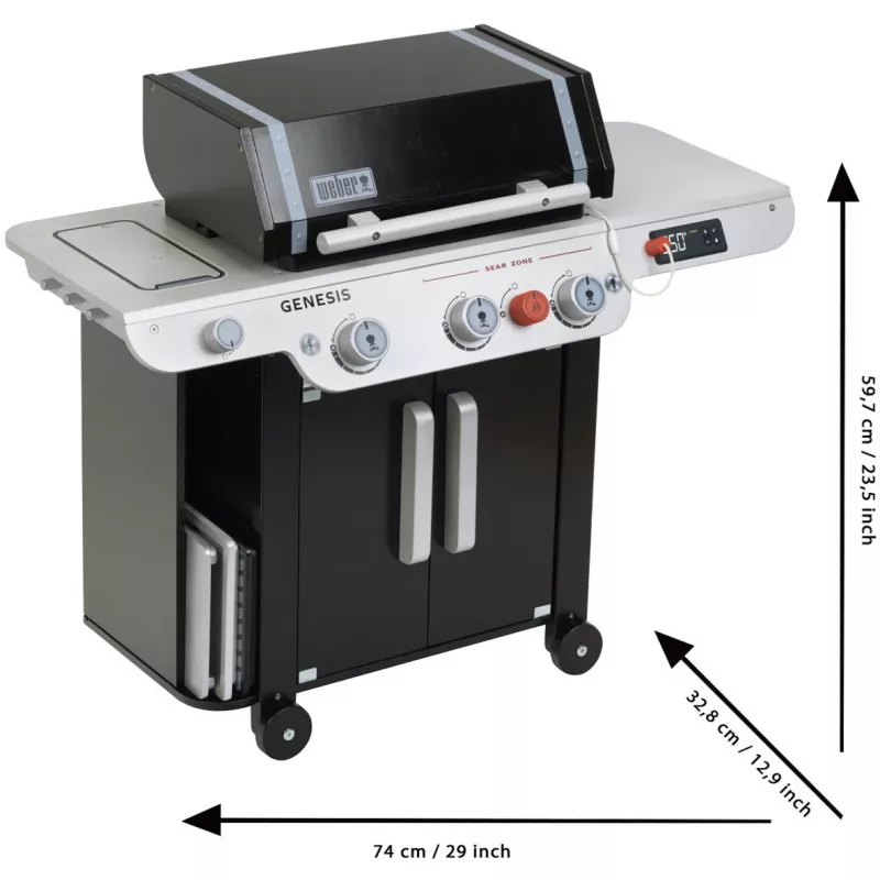Weber-grill Genesis van hout (MDF), speelkeuken zwart/grijs