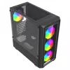 Savio Noctis Glass RGB Cube pc-behuizing, ATX/Micro-ATX/Mini-ITX, voorkant van gehard glas, RGB-fans, zwart
