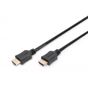 Assmann HDMI High Speed verbindingskabel, type A stekker/stekker, 10,0 m, met Ethernet, voorheen HDMI 1.4, UL, zwart, verguld (AK-330107-100-S)