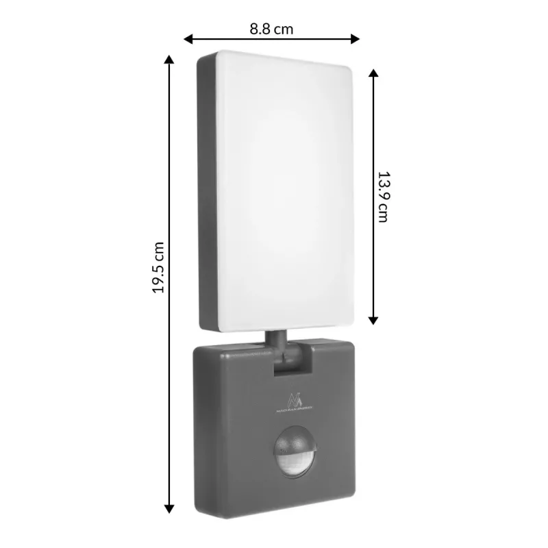 LED-schijnwerper MACLEAN MCE516 met PIR-bewegingsmelder, 50W, grijs