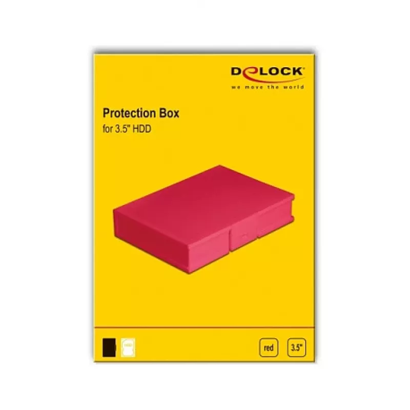 Beschermdoos DeLOCK 18374 voor 3,5-inch hdd rood