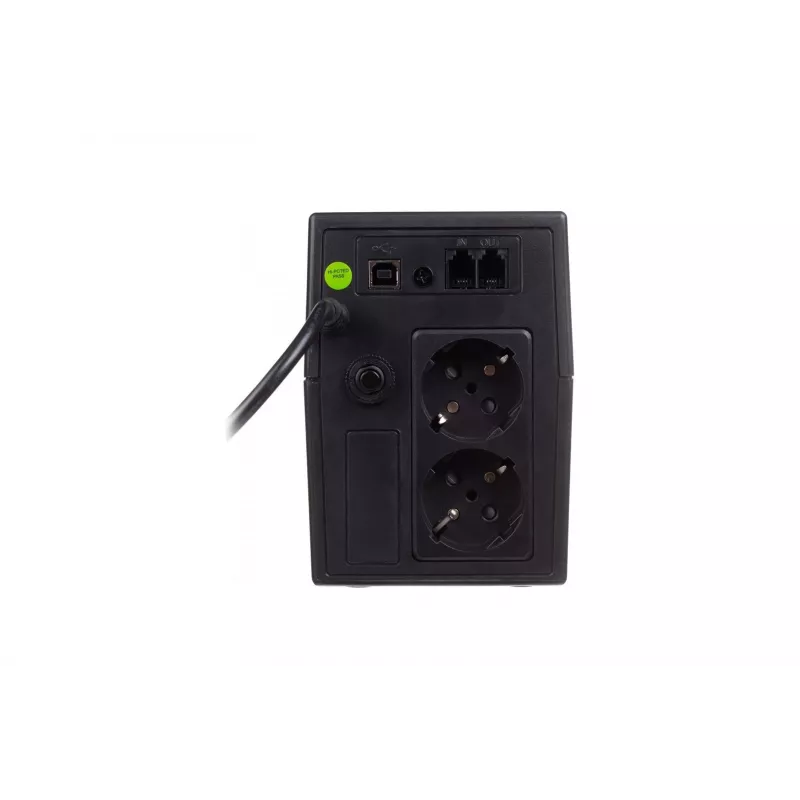 DIGITUS line-interactieve UPS, 800VA/480W 12V/9Ah x1 accu, 2x CEE 7/7 stopcontact, RJ-11, LCD (DN-170064-LCD)