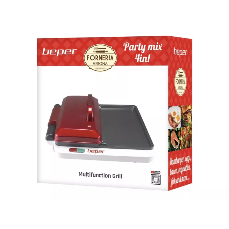Beper P101CUD500 Party Line elektrische grill met 4 bakplaten
