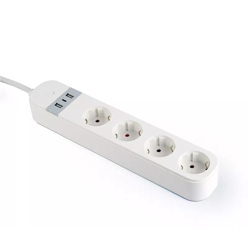 Slimme stekkerdoos Gembird TSL-PS-S4U-01-W 4 AC-uitgangen 3880 W wit