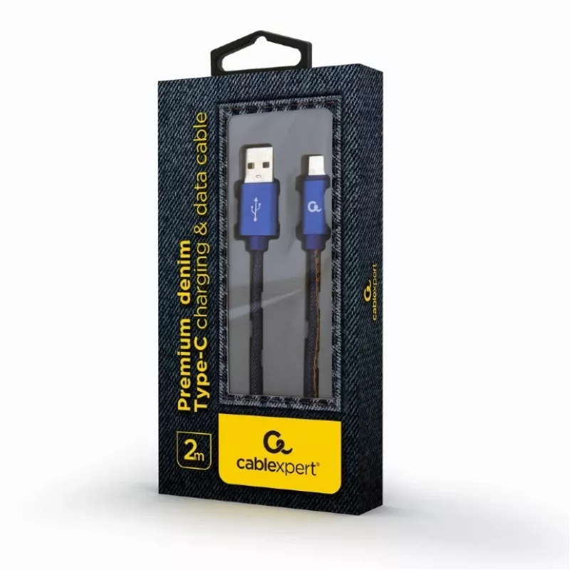USB 2.0-kabel GEMBIRD USB A naar USB C 2 m, 0,48 Gbit/s, 2,1 A, blauw