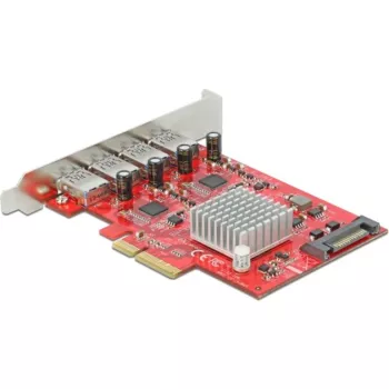 Delock PCI Express x4 kaart naar 4 x externe SuperSpeed USB 10 Gbps (USB 3.2 Gen 2) USB Type-A bus - USB-adapter - PCIe 3.0 x4 - USB 3.2 Gen 2 x 4 (90481)