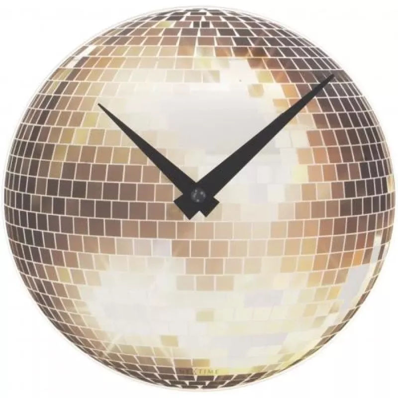 NeXtime klok 5172 Little Disco, Ø20 cm, wand, zilver