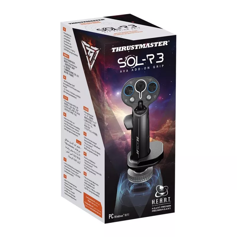 Flightstick-add-ongreep Thrustmaster Sol-R 3 AVA, zwart, USB Type-C, analoog/digitaal, PC, 75×115×200 mm