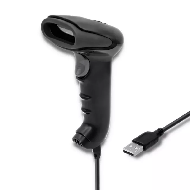 Handbarcodescanner QOLTEC 50868 — 1D/2D-laserscanner, USB bekabeld & draadloos, werkafstand 600 mm, zwart