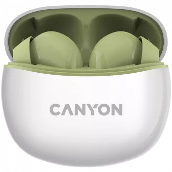 CANYON In-ear hoofdtelefoon TWS-5, Groen Bluetooth 5.3, touch-bediening, oplaadingang: USB-C