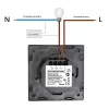 Touch-lichtschakelaar MACLEAN MCE701W losse glazen witte vierkante knop