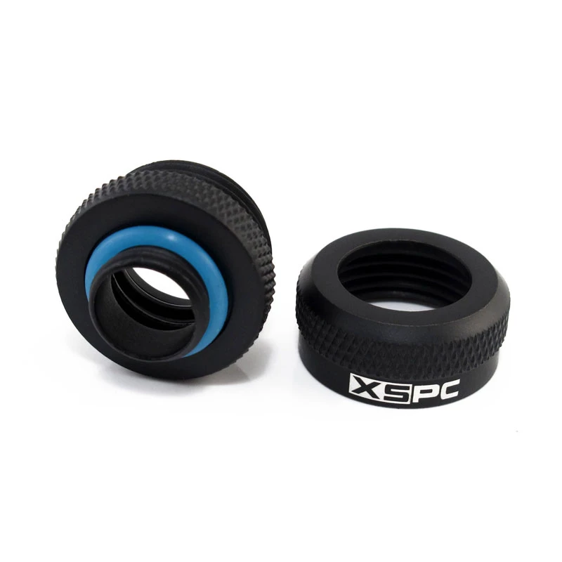 XSPC Connector G1/4 naar 14 mm Hardtube, mat zwart - 8 stuks