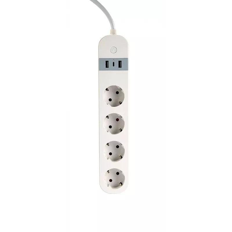 Slimme stekkerdoos Gembird TSL-PS-S4U-01-W 4 AC-uitgangen 3880 W wit