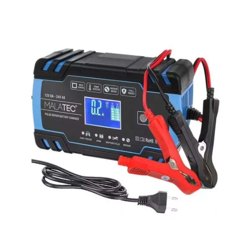 Extralink | Automatische oplader | voor 12/24V 8A batterij blauw