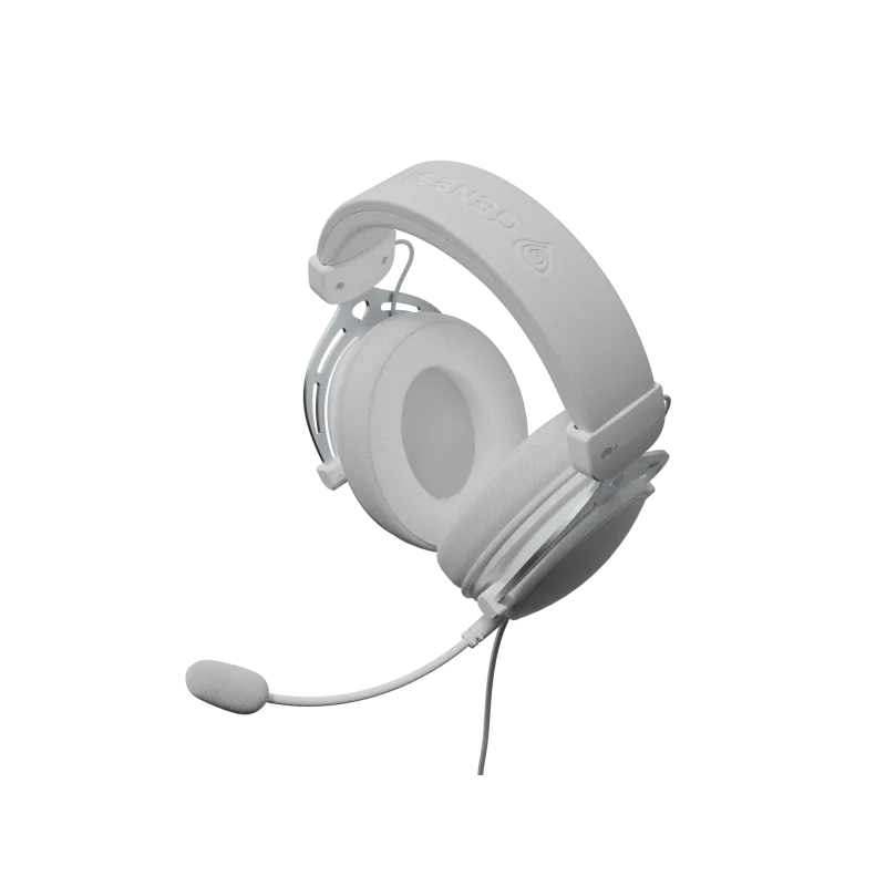 Bedrade hoofdtelefoon Genesis Toron 531 wit met microfoon, lichtgewicht on-ear-ontwerp