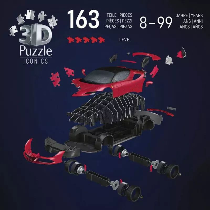 3D-puzzel Ravensburger Iconics Ferrari SF90 Stradale – verzamelaarsmodelbouwset
