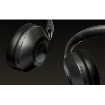 Headset Vention NBBB0 SoundMate S11 — draadloze Bluetooth 5.3 oorbugkoptelefoon, oplaadcase 400 mAh, tot 20 uur, zwart