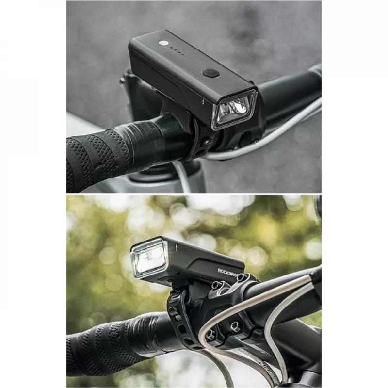 Rockbros fietslicht + USB-C - USB-A kabel 260 lm zwart