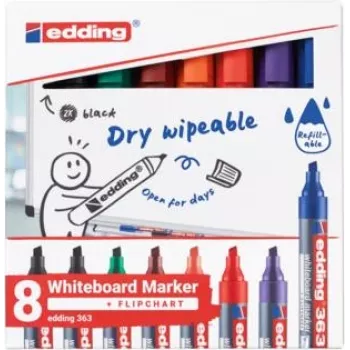 Whiteboardmarker Edding 4-363-8-S2999, gemengde kleuren, 1–5 mm punt, 8-pack