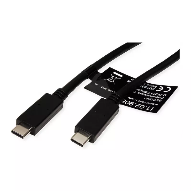 USB-kabel ROLINE 11.02.9057 USB 3.2 Gen 2 1m USB C zwart