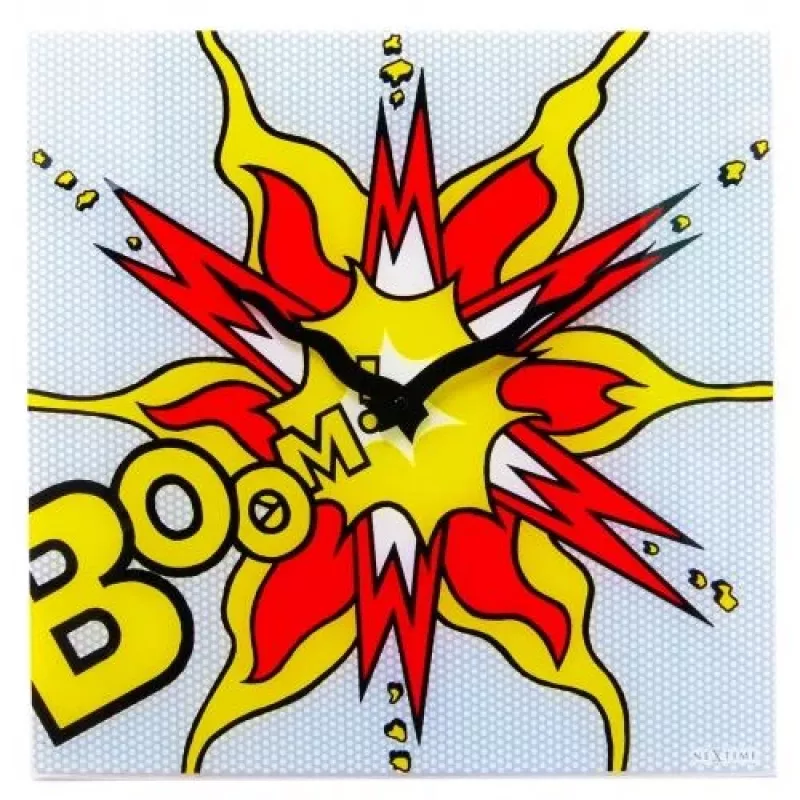 NeXtime klok 8173 Boom, 43x43 cm, wandklok, rood/geel/wit