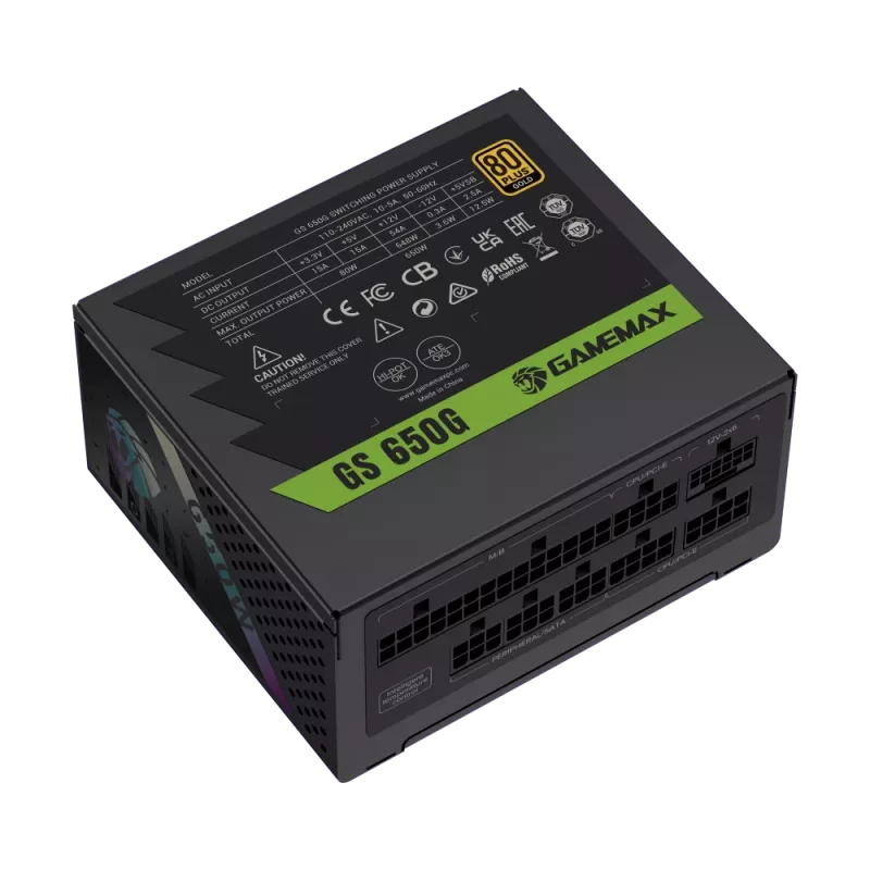 Gamemax voeding, 80 PLUS, Gold | GS 650G | 650 W