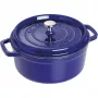 Gietijzeren cocotte Staub 26 cm rond, donkerblauw